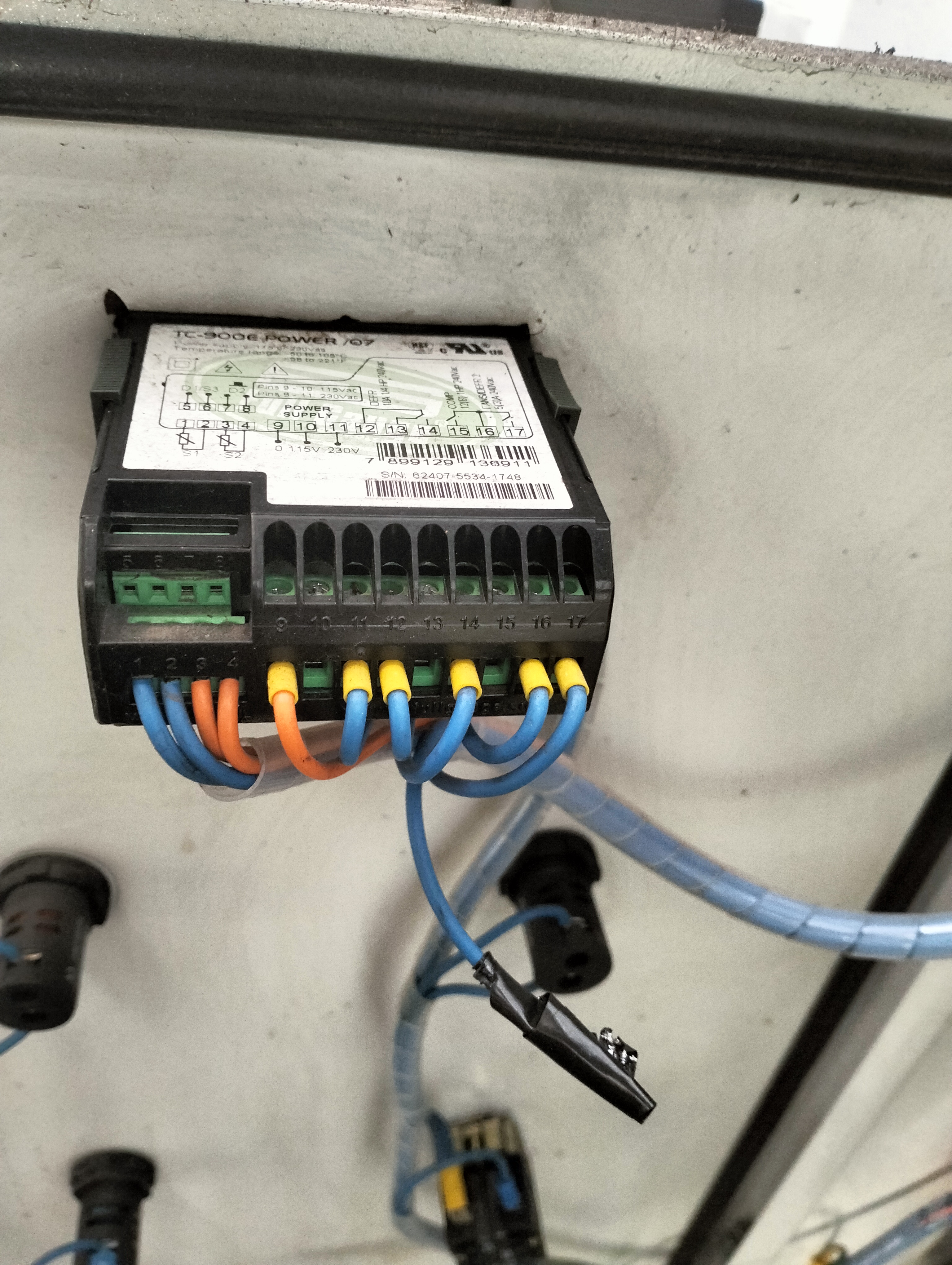 controlador cuarto frio