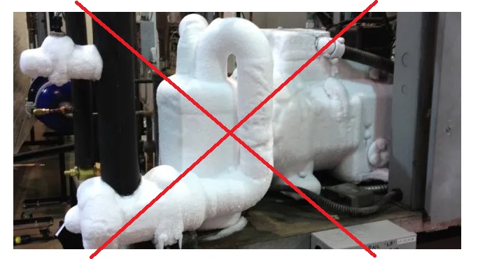 escarcha en el compresor